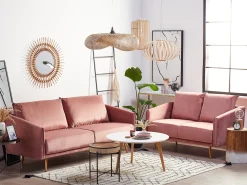 Divano 3 posti MAURA Velluto Rosa