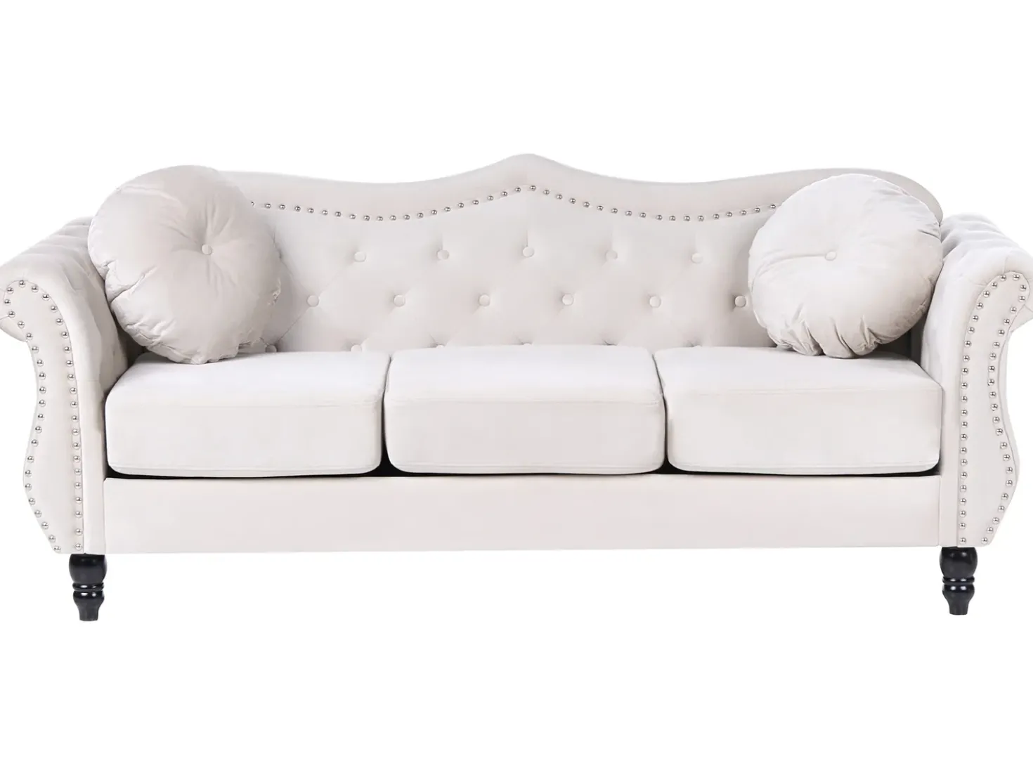 Divano 3 posti SKIEN Velluto Beige chiaro