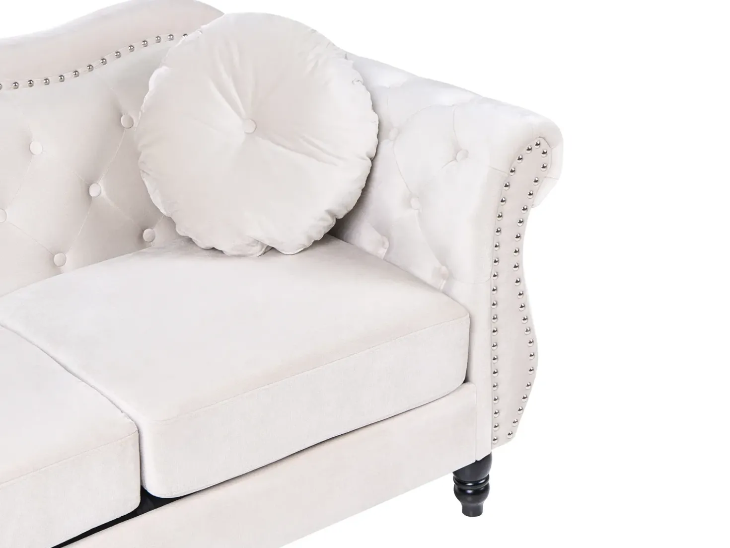 Divano 3 posti SKIEN Velluto Beige chiaro