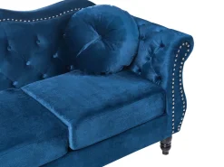Divano 2 posti SKIEN Velluto Blu marino