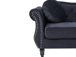 Divano 3 posti SKIEN Velluto Nero