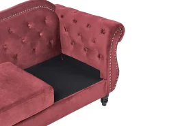 Divano 3 posti SKIEN Velluto Rosso scuro