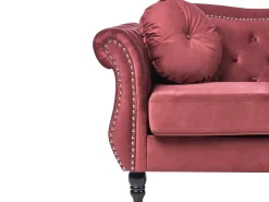 Divano 3 posti SKIEN Velluto Rosso scuro