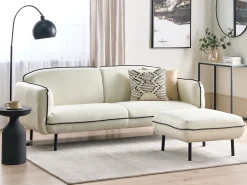 Divano 3 posti TONSBERG Tessuto Beige chiaro con ottomana
