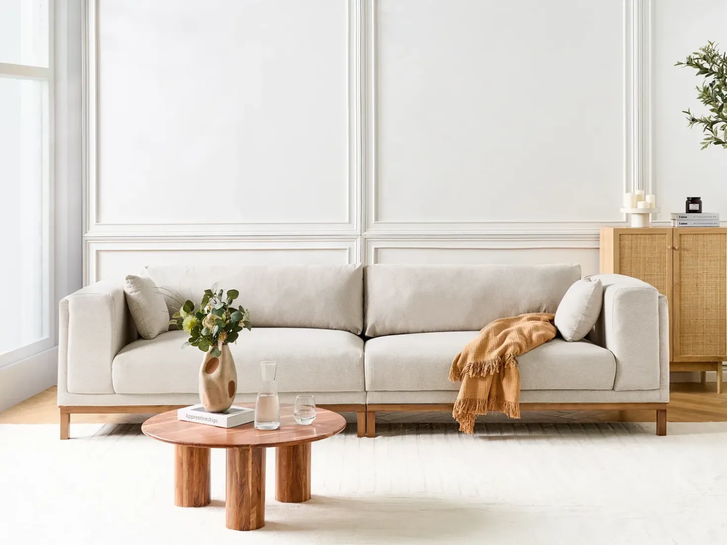 Divano 4 posti VENG Tessuto Beige chiaro