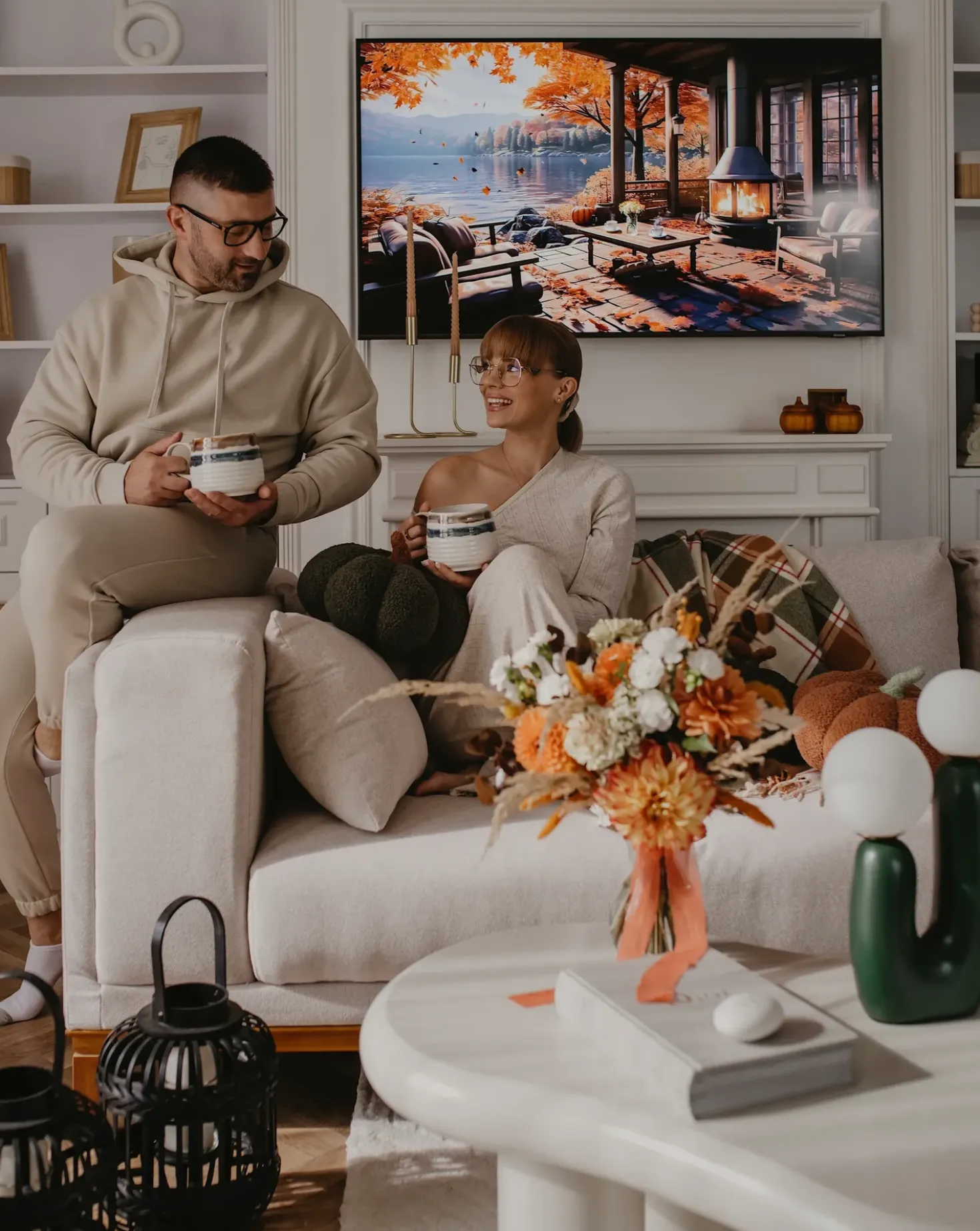 Divano 4 posti VENG Tessuto Beige chiaro
