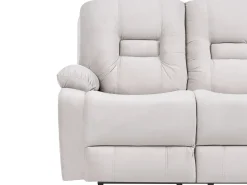Divano reclinabile elettrico 2 posti BERGEN Velluto Beige chiaro con porta USB