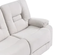 Divano reclinabile elettrico 2 posti BERGEN Velluto Beige chiaro con porta USB