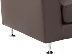 Hot Beliani Divano semicircolare 7 posti ROTUNDE Pelle naturale Marrone Marrone Argento