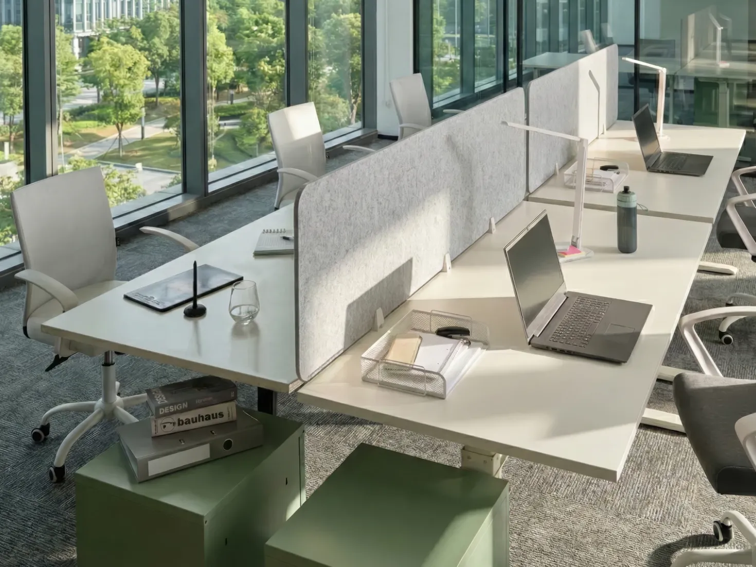 Divisorio da scrivania SPLIT 180 x 50 cm Grigio