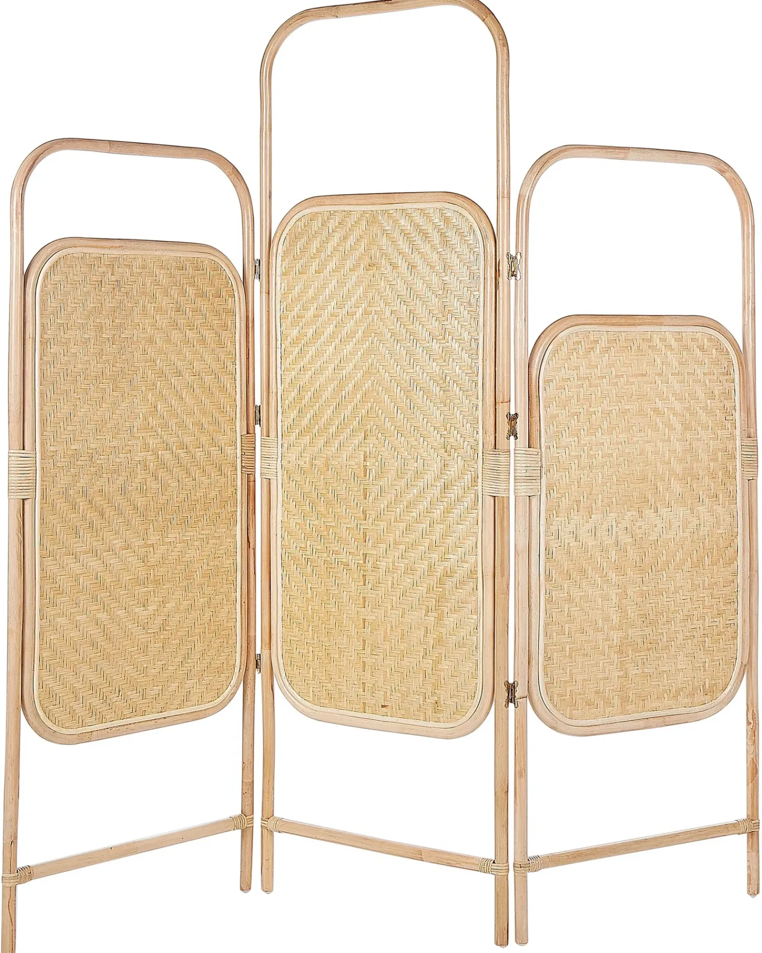 Hot Beliani Divisorio per ambienti a 3 pannelli CARPI Naturale 166 cm 180 cm Beige Naturale