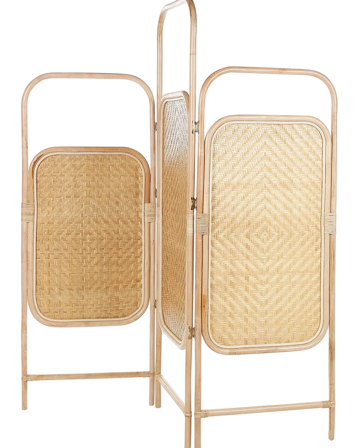 Hot Beliani Divisorio per ambienti a 3 pannelli CARPI Naturale 166 cm 180 cm Beige Naturale