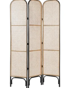 Discount Beliani Divisorio per ambienti a 3 pannelli POTENZA Marrone chiaro 105 cm 180 cm Naturale Marrone Nero