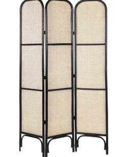Discount Beliani Divisorio per ambienti a 3 pannelli POTENZA Marrone chiaro 105 cm 180 cm Naturale Marrone Nero