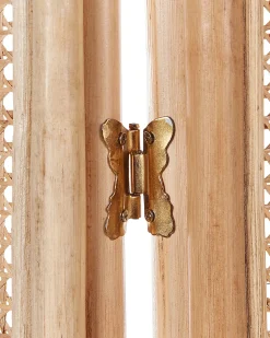 Outlet Beliani Divisorio per ambienti a 3 pannelli CORTONA Marrone chiaro 118 cm 180 cm Naturale Marrone
