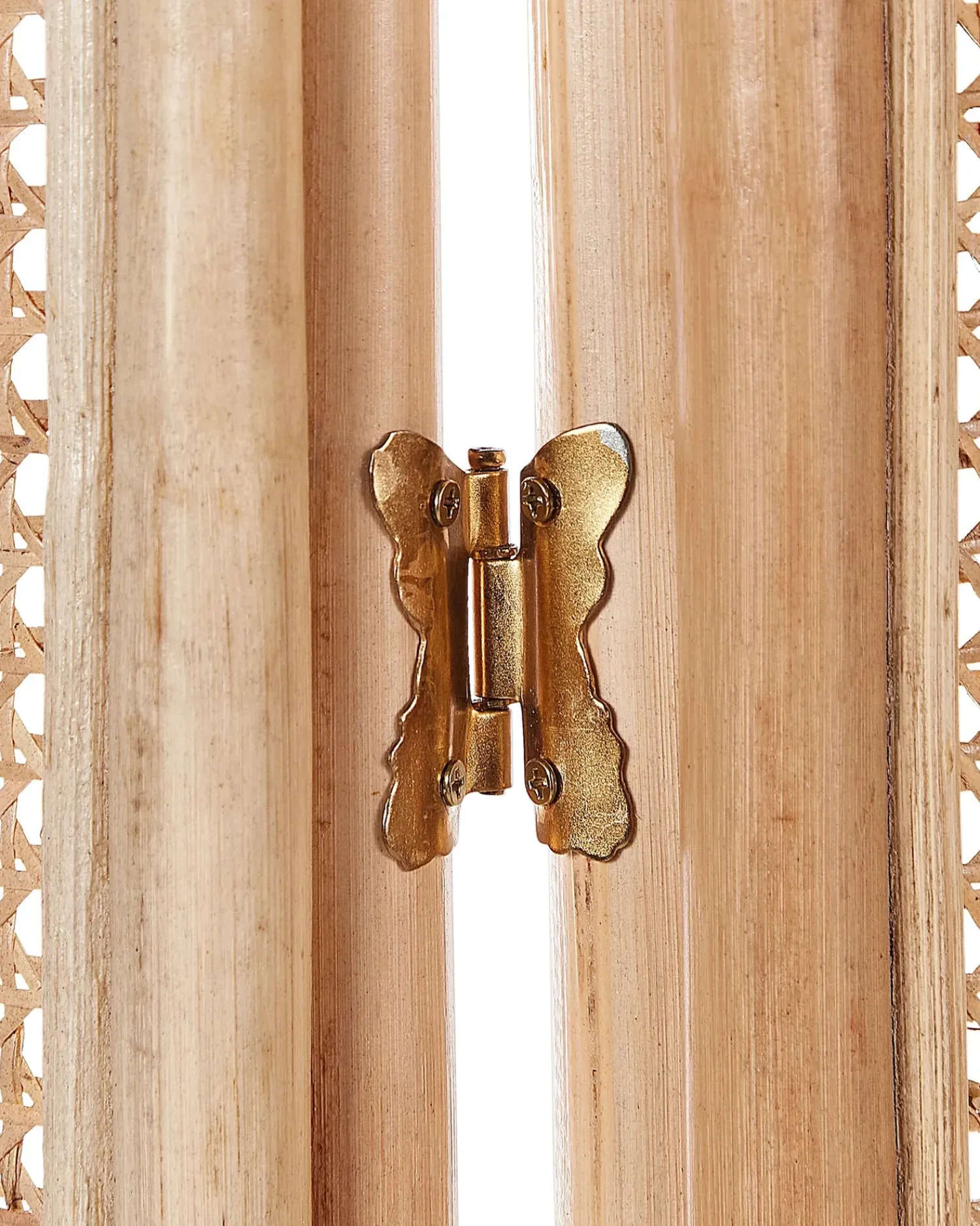 Outlet Beliani Divisorio per ambienti a 3 pannelli CORTONA Marrone chiaro 118 cm 180 cm Naturale Marrone
