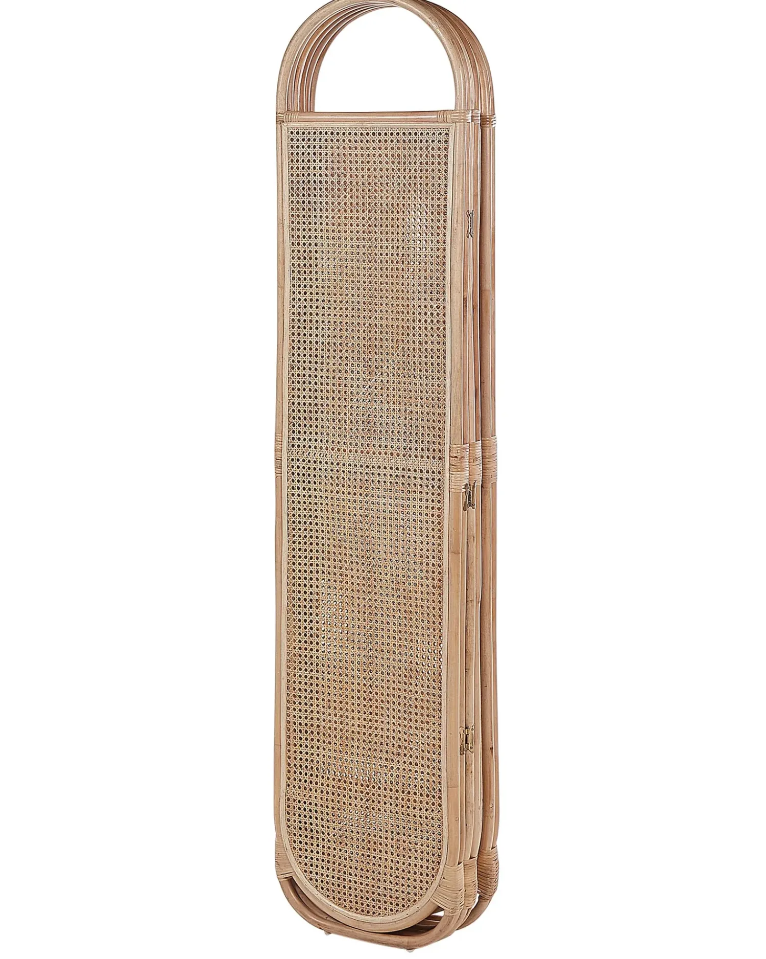 Outlet Beliani Divisorio per ambienti a 3 pannelli CORTONA Marrone chiaro 118 cm 180 cm Naturale Marrone