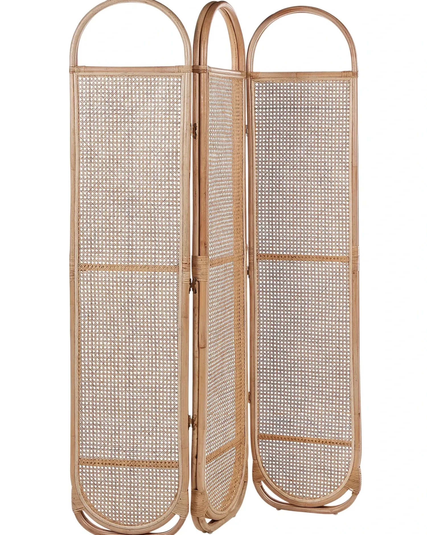 Outlet Beliani Divisorio per ambienti a 3 pannelli CORTONA Marrone chiaro 118 cm 180 cm Naturale Marrone