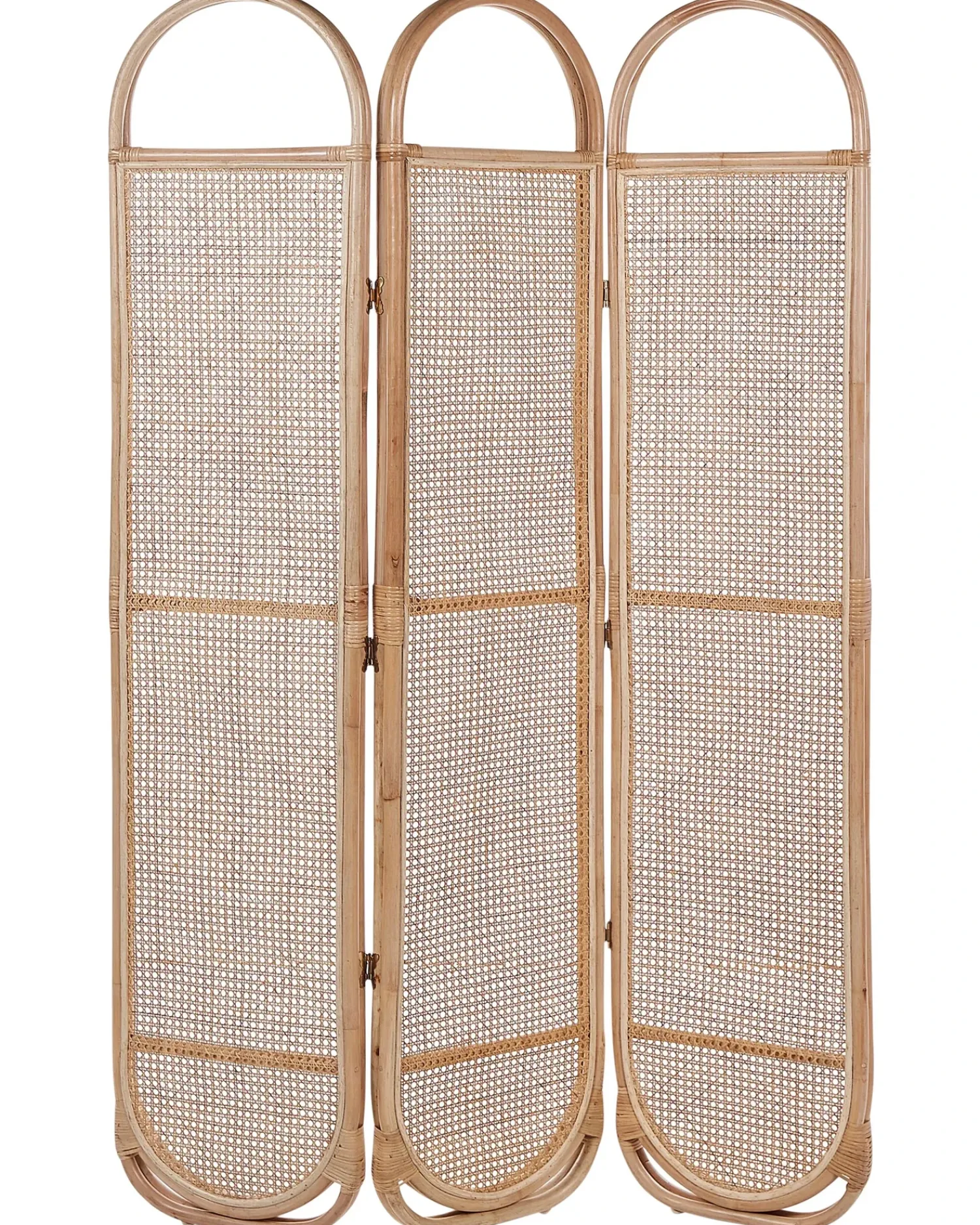 Outlet Beliani Divisorio per ambienti a 3 pannelli CORTONA Marrone chiaro 118 cm 180 cm Naturale Marrone