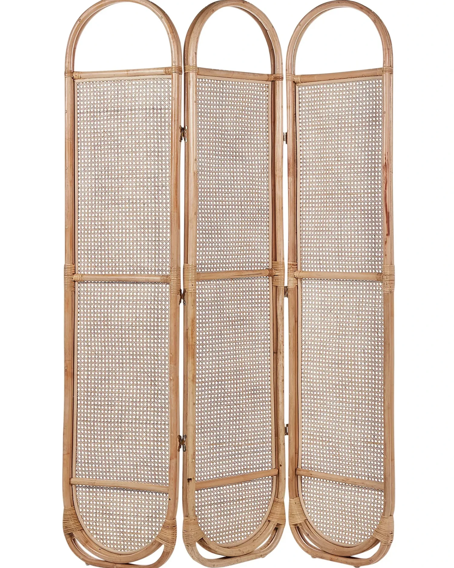 Outlet Beliani Divisorio per ambienti a 3 pannelli CORTONA Marrone chiaro 118 cm 180 cm Naturale Marrone