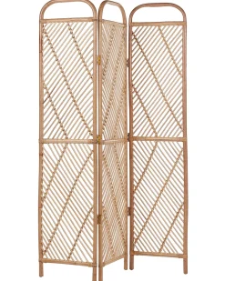Hot Beliani Divisorio per ambienti a 3 pannelli COSENZA Marrone chiaro 106 cm 180 cm Beige Naturale