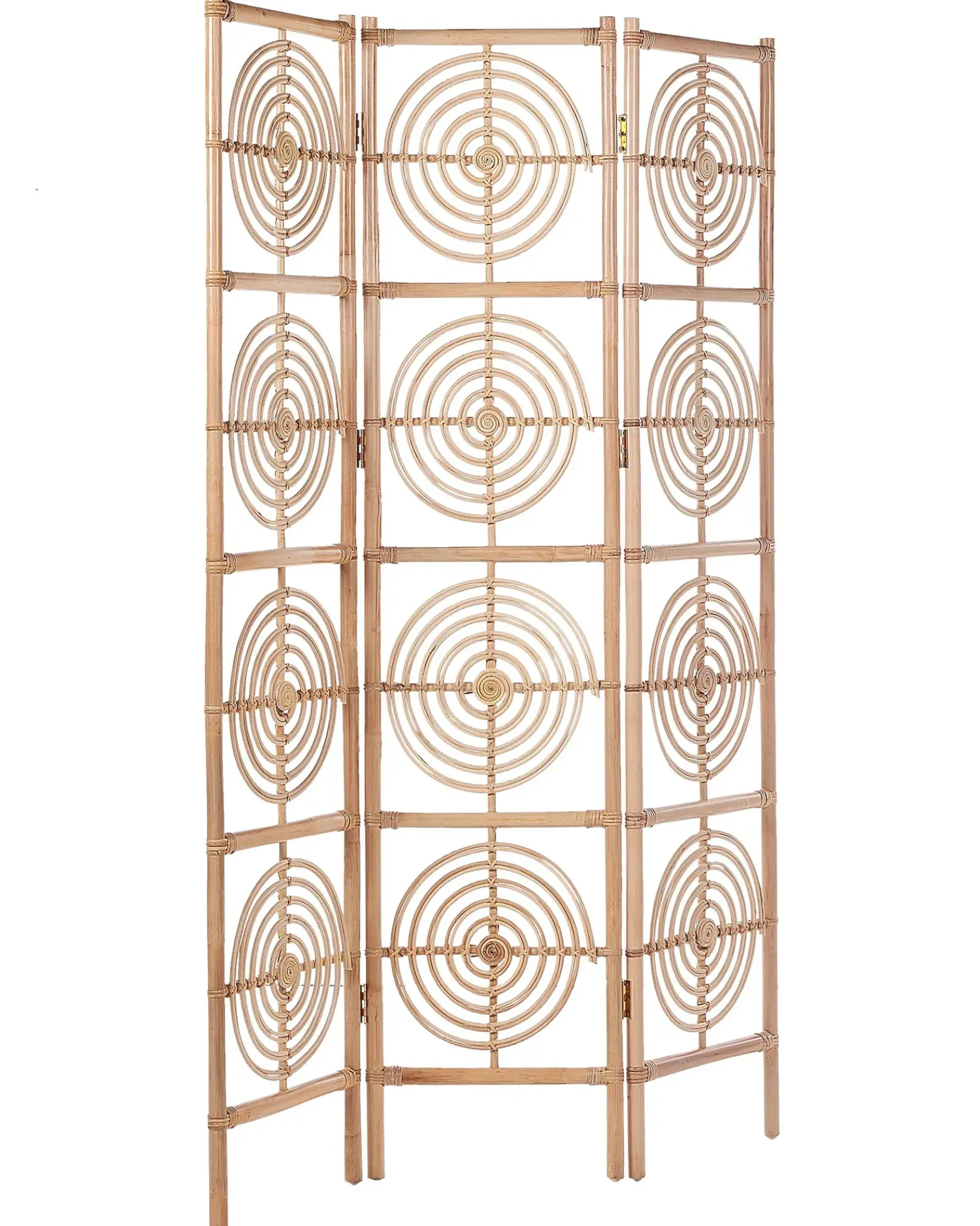 Clearance Beliani Divisorio per ambienti a 3 pannelli ALTAMURA Marrone chiaro 117 cm 180 cm Beige Naturale