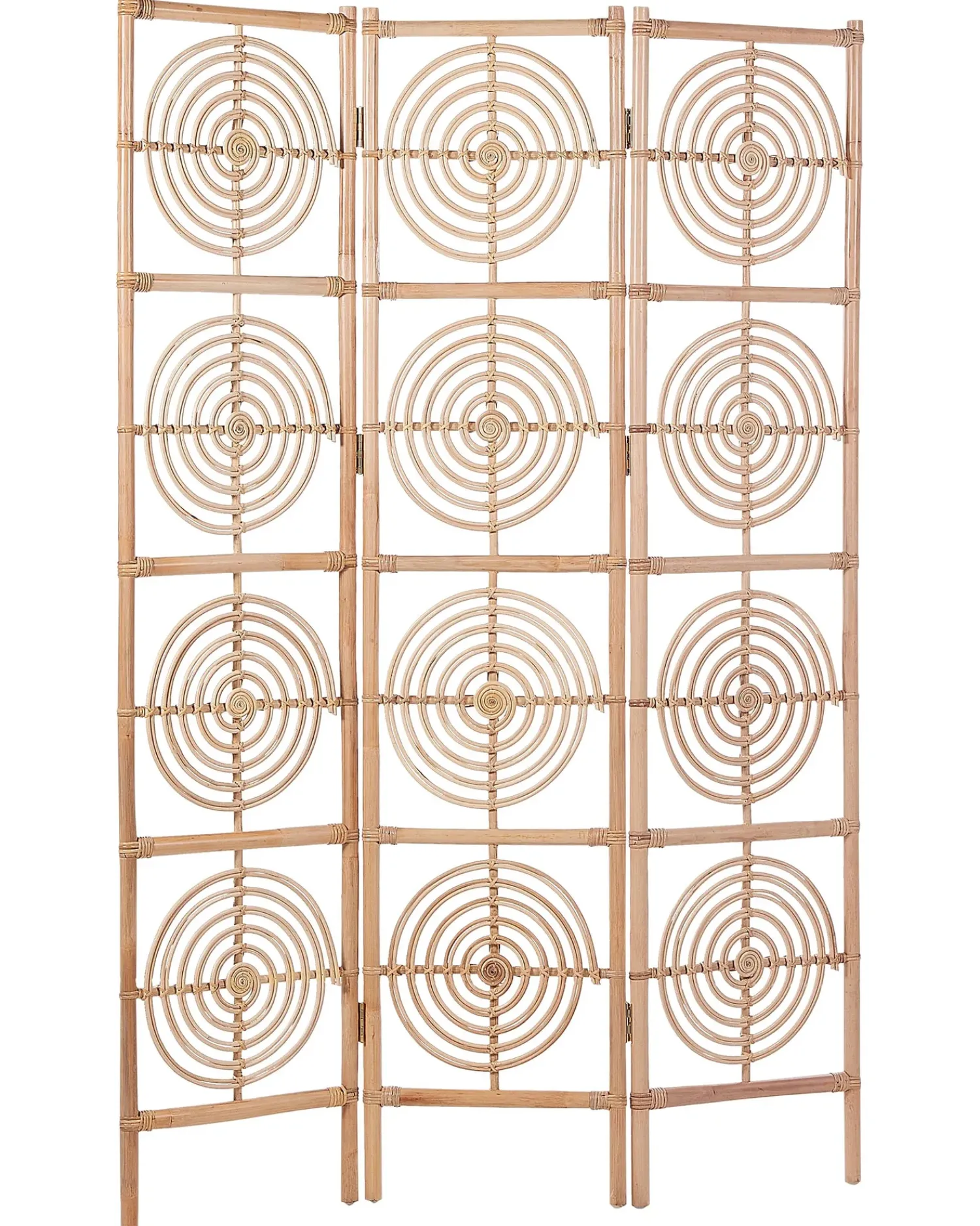 Clearance Beliani Divisorio per ambienti a 3 pannelli ALTAMURA Marrone chiaro 117 cm 180 cm Beige Naturale