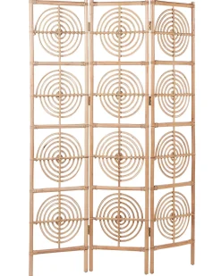 Clearance Beliani Divisorio per ambienti a 3 pannelli ALTAMURA Marrone chiaro 117 cm 180 cm Beige Naturale