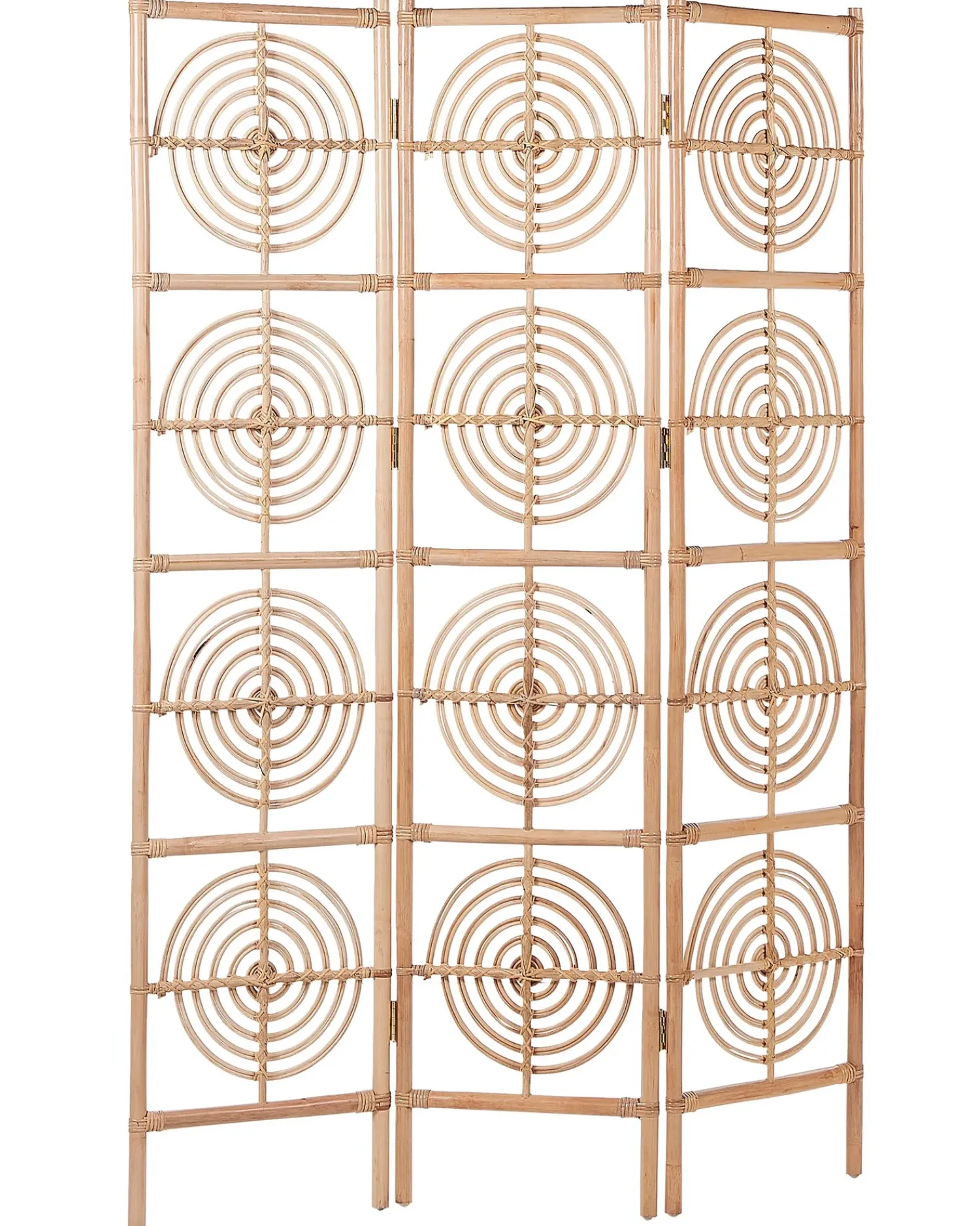 Clearance Beliani Divisorio per ambienti a 3 pannelli ALTAMURA Marrone chiaro 117 cm 180 cm Beige Naturale