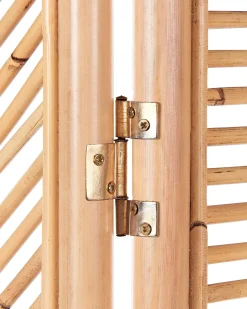 Hot Beliani Divisorio per ambienti a 3 pannelli LAMEZIA Marrone chiaro 117 cm 180 cm Beige Naturale