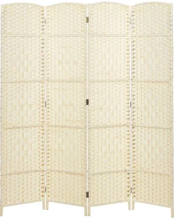 Clearance Beliani Divisorio per ambienti a 4 pannelli LAPPAGO chiaro 163 cm 170 cm Beige