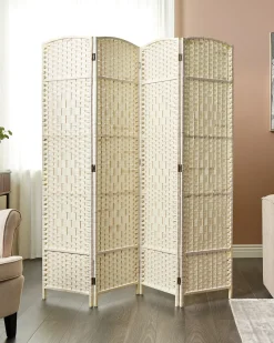 Clearance Beliani Divisorio per ambienti a 4 pannelli LAPPAGO chiaro 163 cm 170 cm Beige