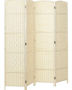 Clearance Beliani Divisorio per ambienti a 4 pannelli LAPPAGO chiaro 163 cm 170 cm Beige