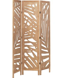 Clearance Beliani Divisorio per ambienti a 3 pannelli VERNAGO chiaro 122 cm 170 cm Marrone