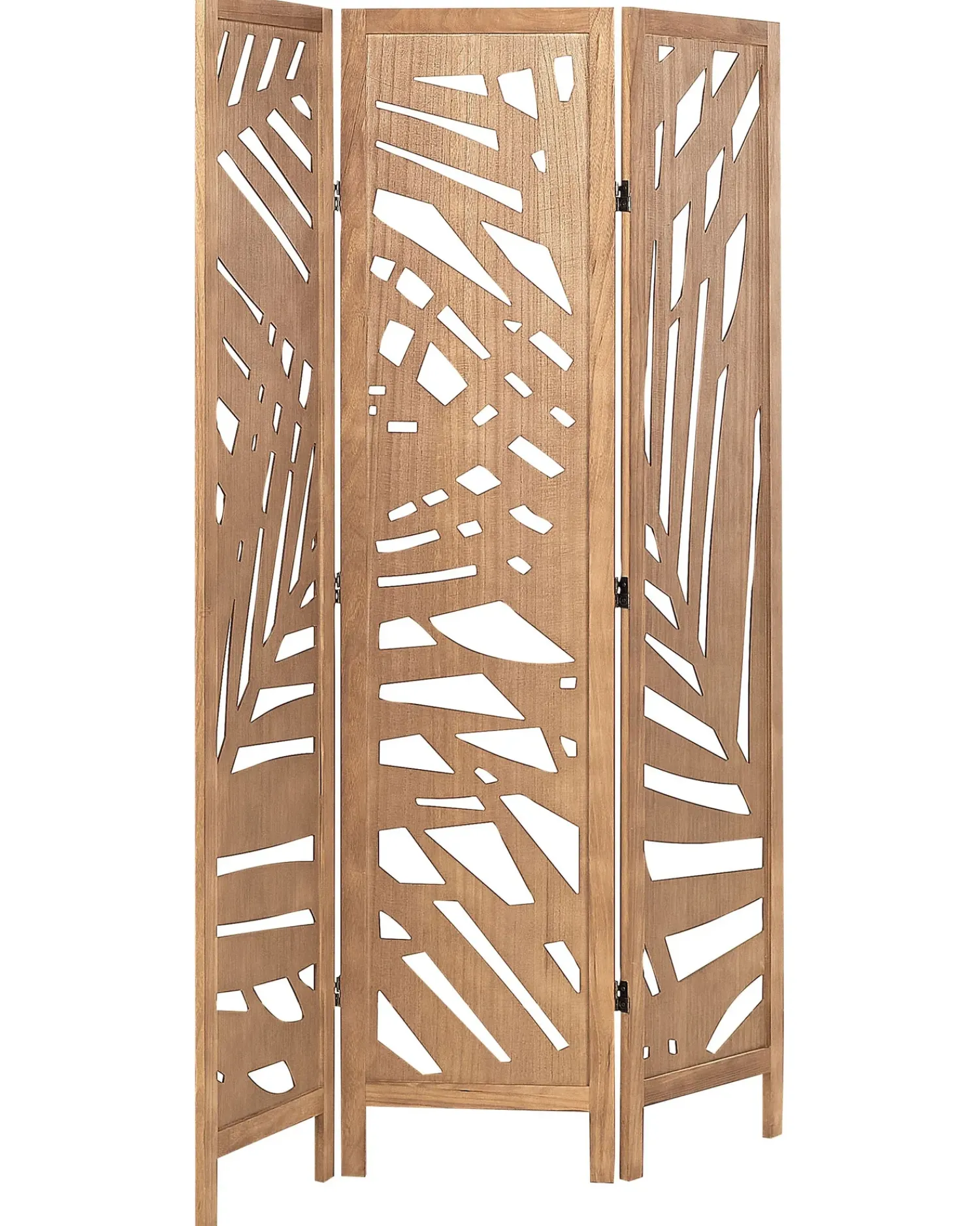 Clearance Beliani Divisorio per ambienti a 3 pannelli VERNAGO chiaro 122 cm 170 cm Marrone