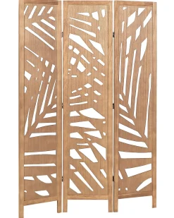 Clearance Beliani Divisorio per ambienti a 3 pannelli VERNAGO chiaro 122 cm 170 cm Marrone