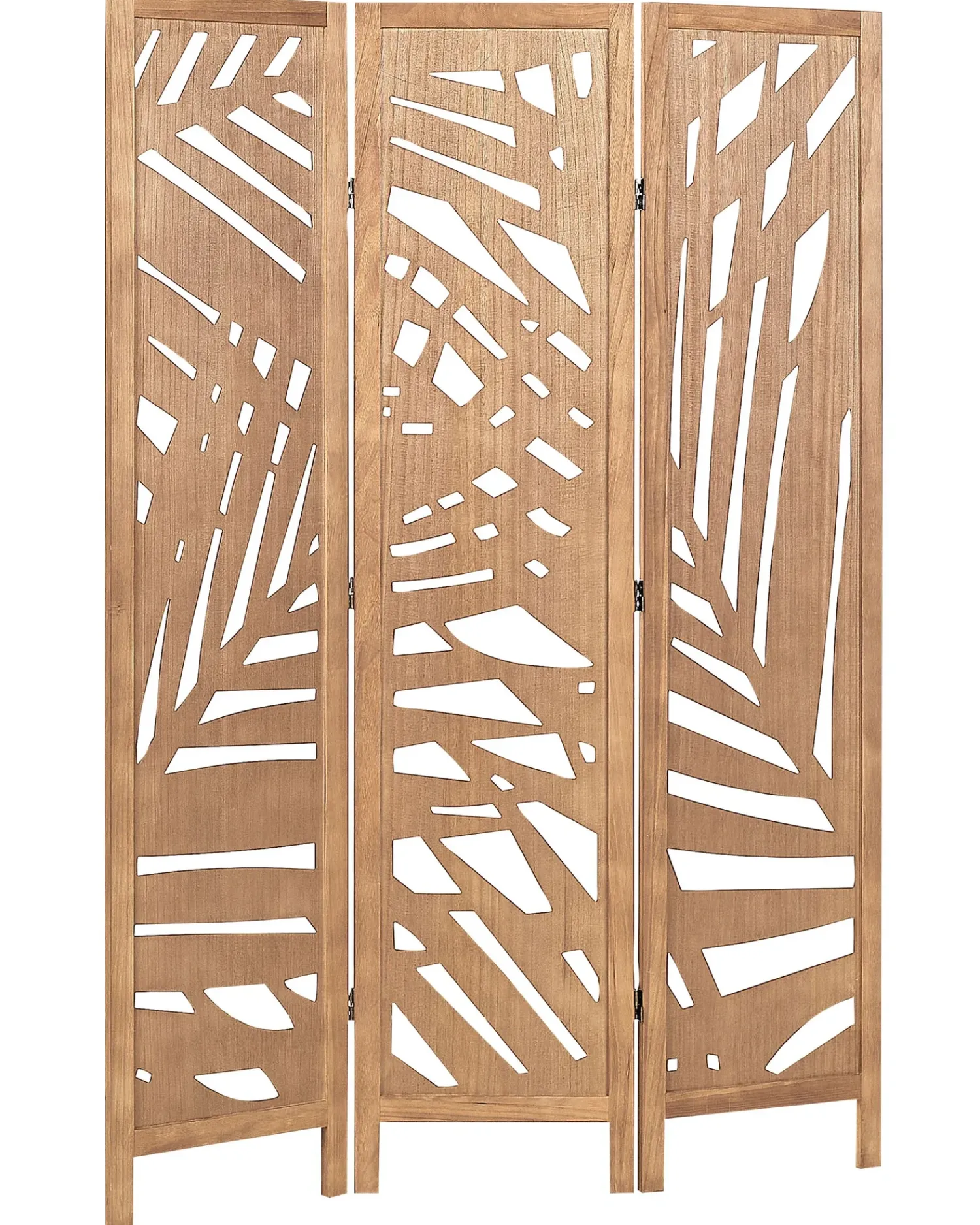Clearance Beliani Divisorio per ambienti a 3 pannelli VERNAGO chiaro 122 cm 170 cm Marrone
