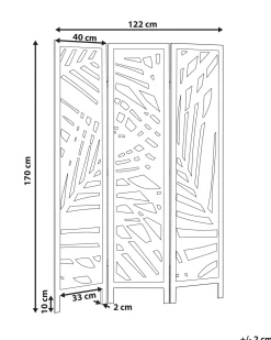 Clearance Beliani Divisorio per ambienti a 3 pannelli VERNAGO chiaro 122 cm 170 cm Marrone