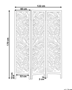 Hot Beliani Divisorio per ambienti a 3 pannelli MELAGO 122 cm 170 cm Bianco