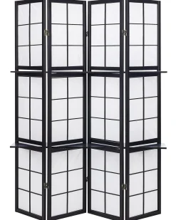 Outlet Beliani Divisorio per ambienti a 4 pannelli GOMAGOI 120 cm 170 cm Nero