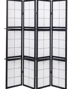 Outlet Beliani Divisorio per ambienti a 4 pannelli GOMAGOI 120 cm 170 cm Nero