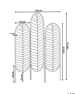 Discount Beliani Divisorio per ambienti a 3 pannelli PESCIA 120 cm 160 cm Oro