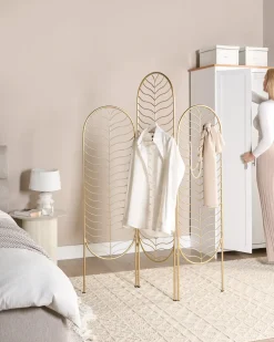 Discount Beliani Divisorio per ambienti a 3 pannelli PESCIA 120 cm 160 cm Oro
