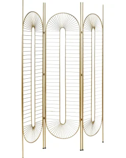 Best Beliani Divisorio per ambienti a 3 pannelli NOALE 135 cm 170 cm Oro