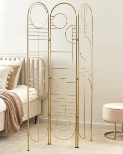 Sale Beliani Divisorio per ambienti a 3 pannelli TURANIA 100 cm 170 cm Oro