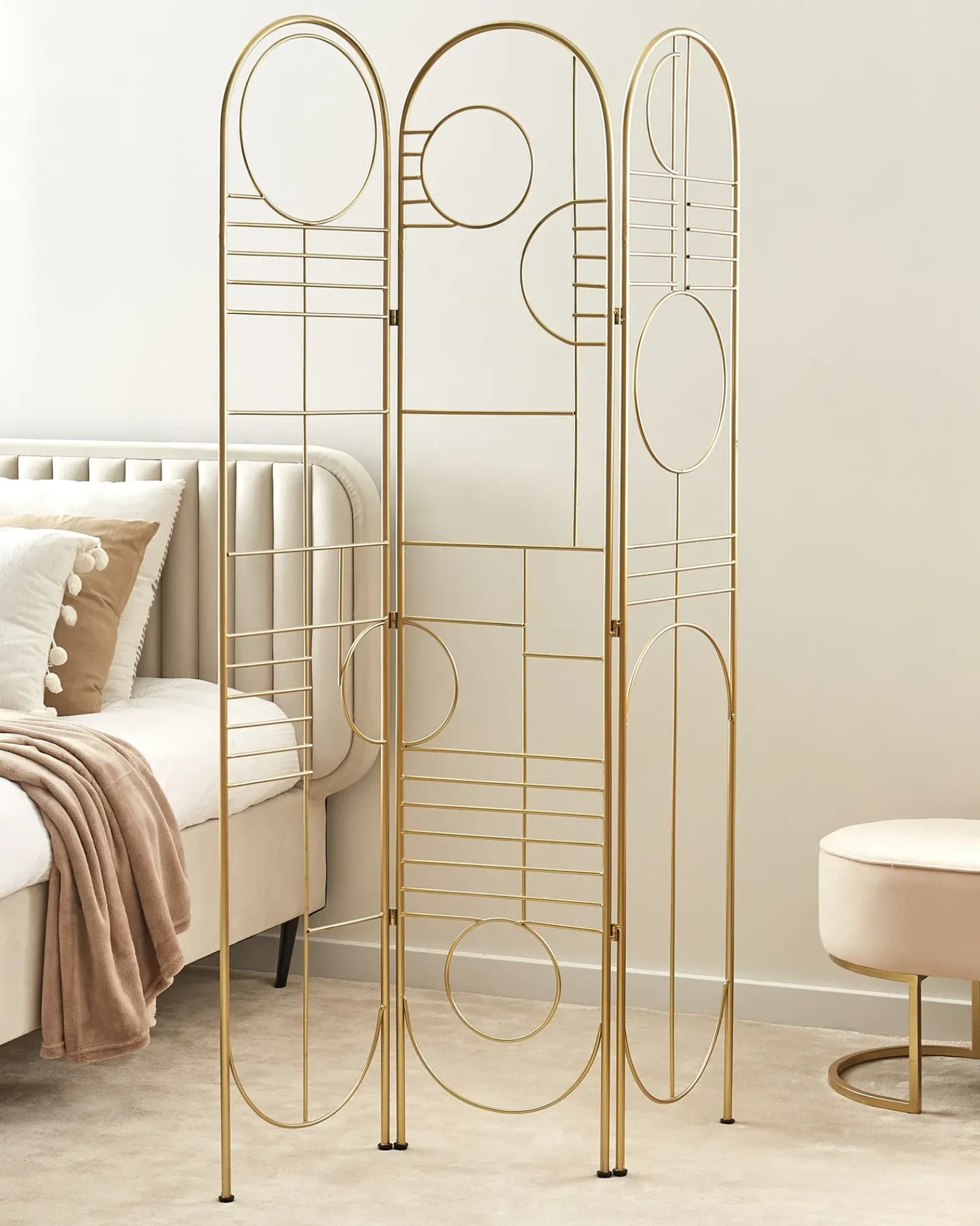 Sale Beliani Divisorio per ambienti a 3 pannelli TURANIA 100 cm 170 cm Oro