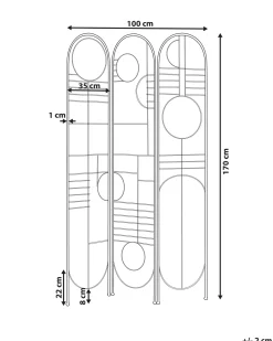 Sale Beliani Divisorio per ambienti a 3 pannelli TURANIA 100 cm 170 cm Oro