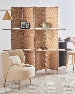 Clearance Beliani Divisorio per ambienti a 4 pannelli TRAFOI 158 cm 170 cm Marrone