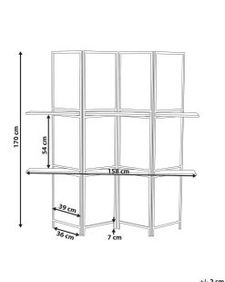Clearance Beliani Divisorio per ambienti a 4 pannelli TRAFOI 158 cm 170 cm Marrone