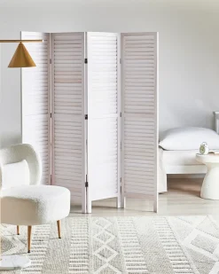 Sale Beliani Divisorio per ambienti a 4 pannelli AVENES sporco 163 cm 170 cm Bianco
